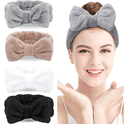 "3PCS Plush Wash Face Wristband Set for Women - Hair Tie, Makeup, Sweatband & Moisture-Proof Sleeve Cover for Sports & Running"
