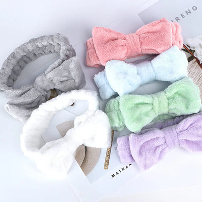 "3PCS Plush Wash Face Wristband Set for Women - Hair Tie, Makeup, Sweatband & Moisture-Proof Sleeve Cover for Sports & Running"