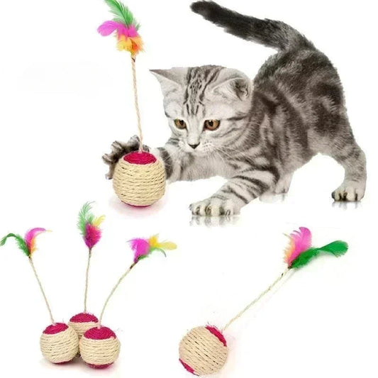 1Pc Cat Toy Sisal Scratching Ball Training Interactive