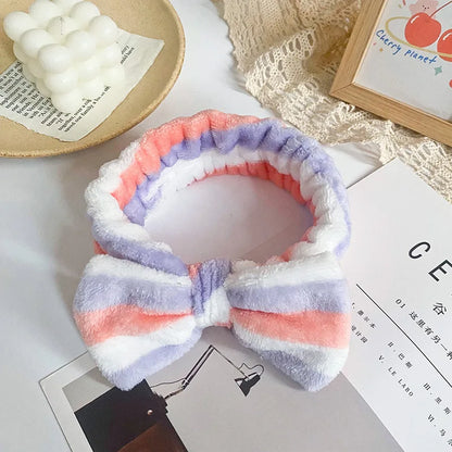 "3PCS Plush Wash Face Wristband Set for Women - Hair Tie, Makeup, Sweatband & Moisture-Proof Sleeve Cover for Sports & Running"