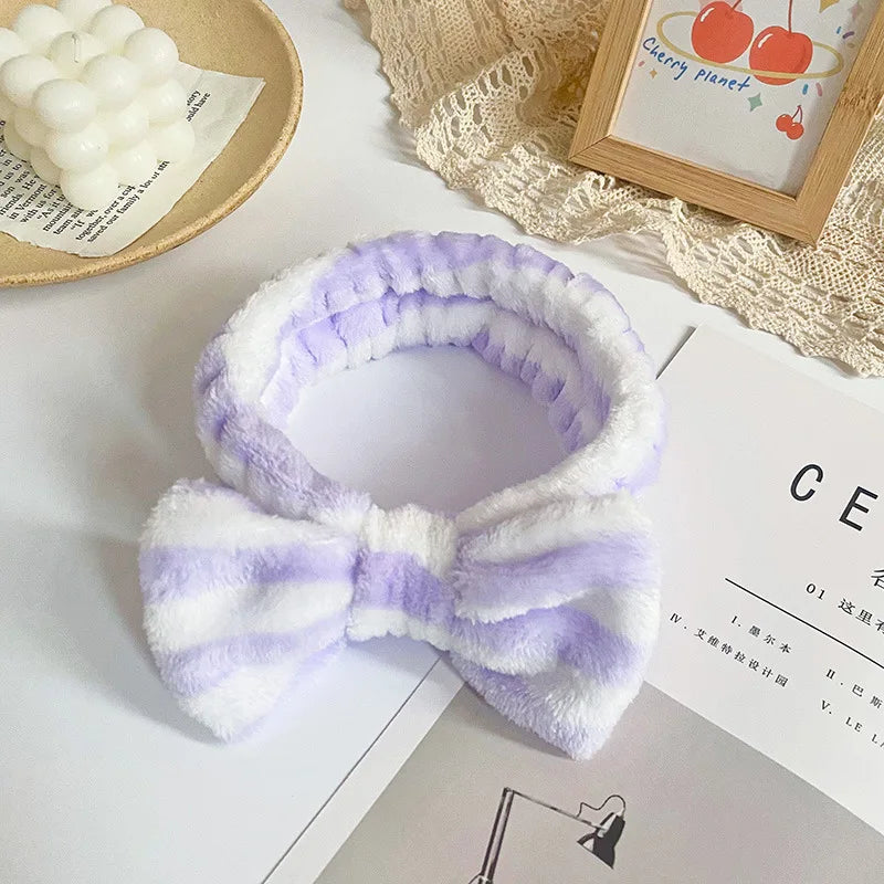 "3PCS Plush Wash Face Wristband Set for Women - Hair Tie, Makeup, Sweatband & Moisture-Proof Sleeve Cover for Sports & Running"