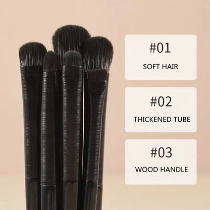 5/6-Piece Eye Makeup Brush Set – Precision Eyeshadow, Eyebrow, Contour & Eyeliner Brushes for Perfect Blending and Detailing"