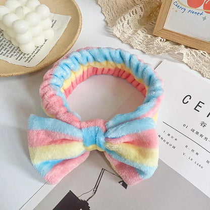 "3PCS Plush Wash Face Wristband Set for Women - Hair Tie, Makeup, Sweatband & Moisture-Proof Sleeve Cover for Sports & Running"